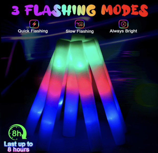 Foam Glow Sticks - 44 Pack - Image 6